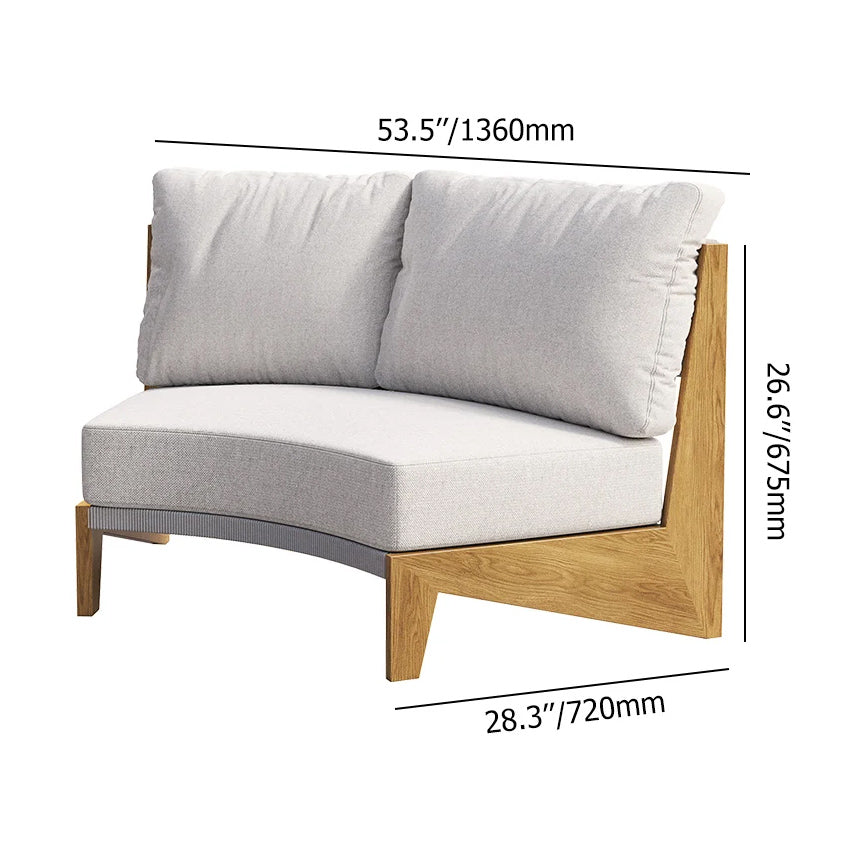 Curved Aluminum Outdoor Round Sectional Sofa Set with Coffee Table – Customizable Frame & Cushion Colors