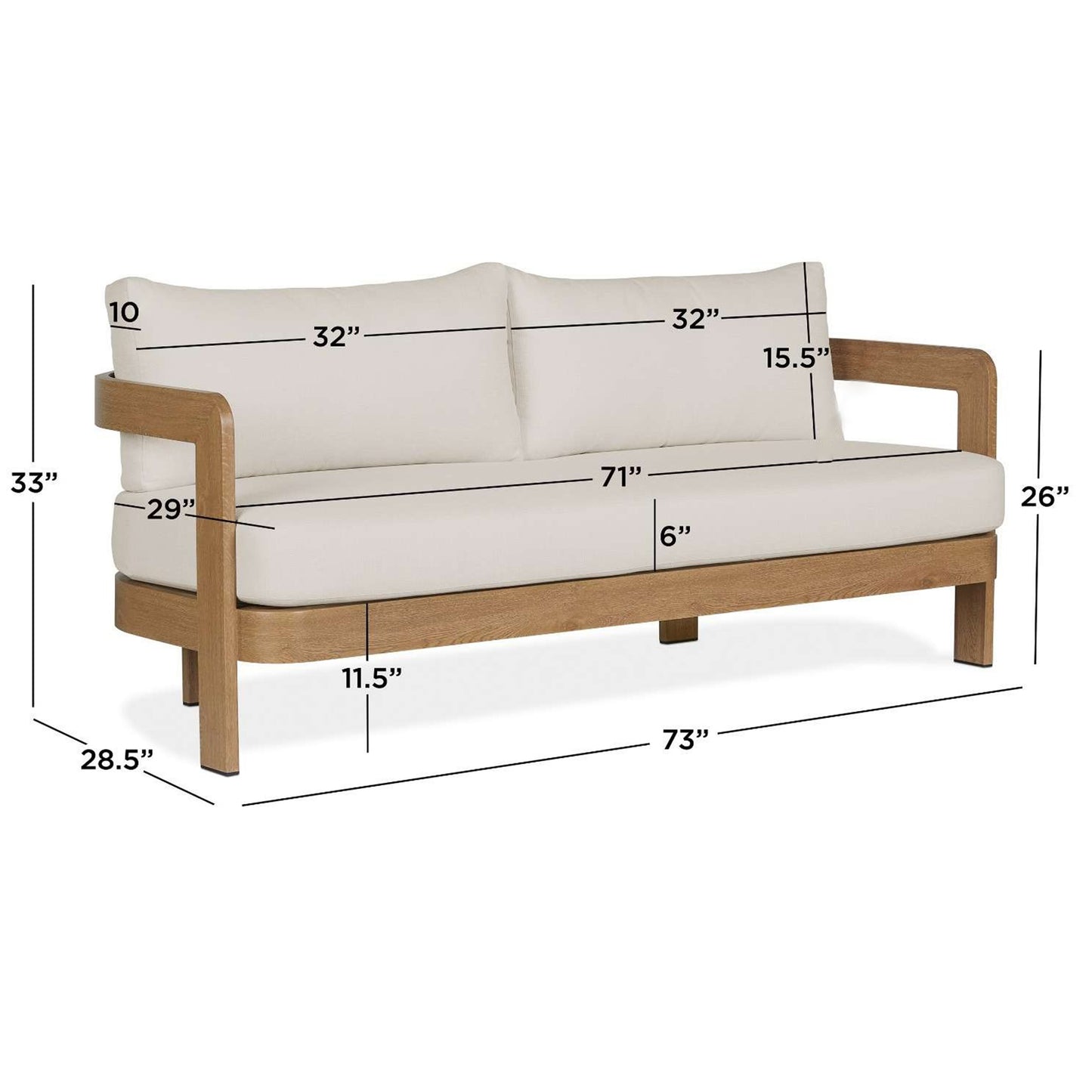 DALA ArcLuxe 4-Piece Outdoor Patio Sofa Set
