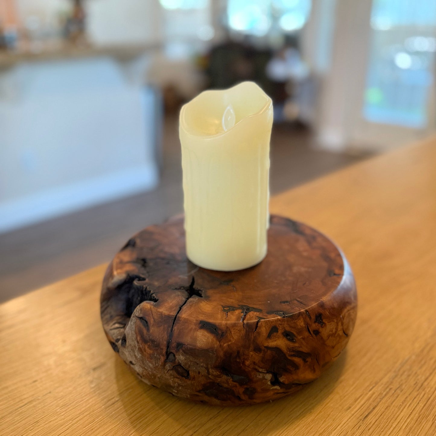 Rustic Jujube Wood Display Stand – Handmade Reclaimed Base for Plants, Vases, Candles, Wedding Cake, Wabi Sabi & Farmhouse Deco