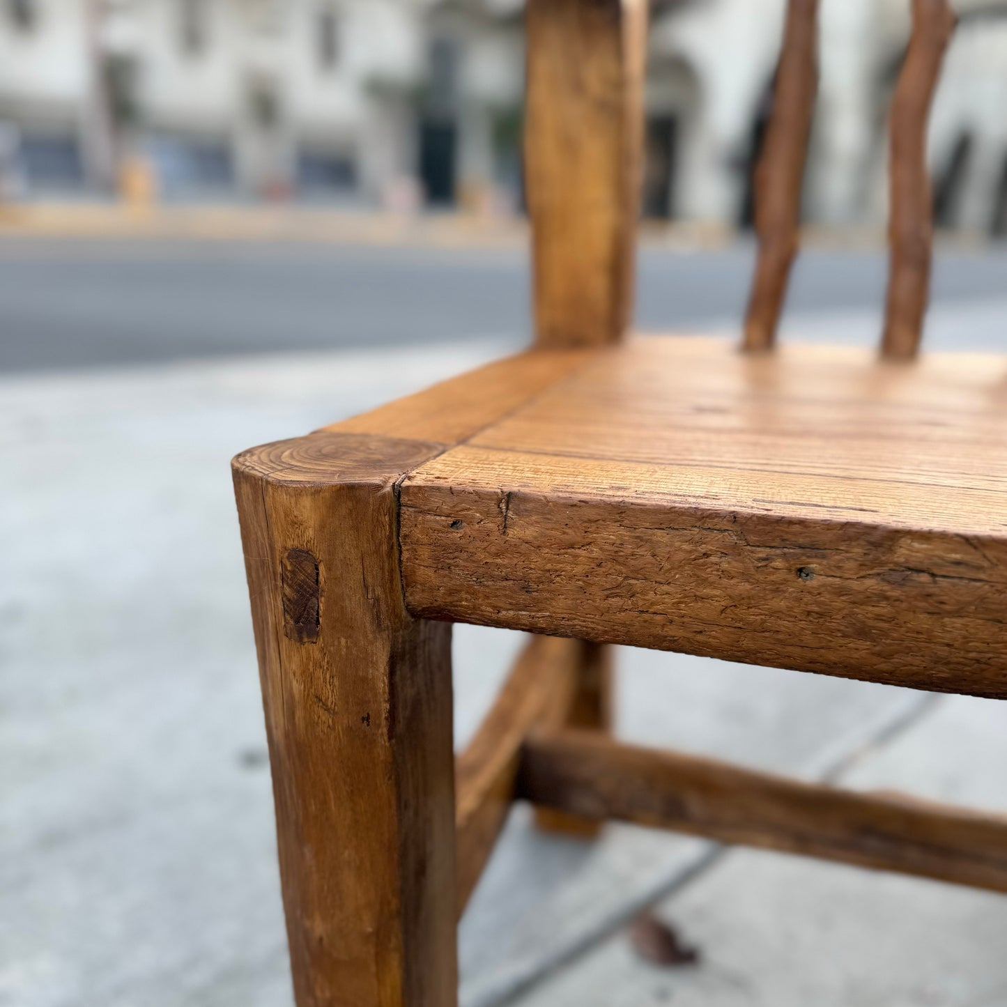 The Hug-Rustic Handmade Reclaimed Wood Armchair – Antique Jujube & Elm, Vintage Farmhouse Accent, Solid Primitive Chair