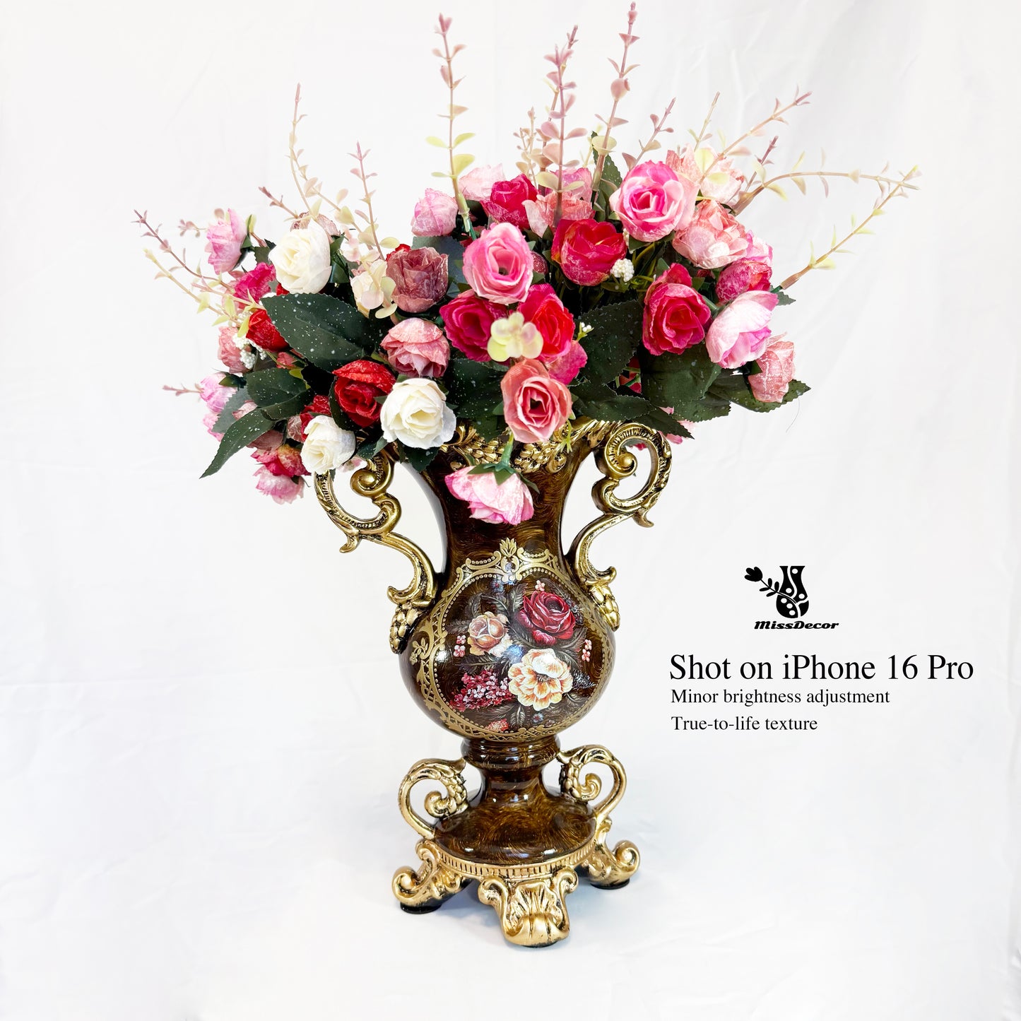 Artificial Vintage Flower Arrangement Vase Set