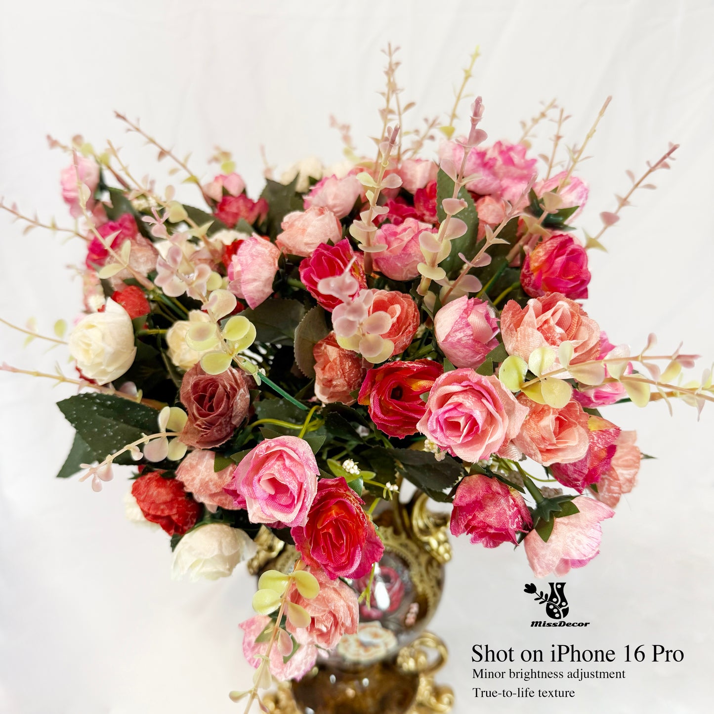 Artificial Vintage Flower Arrangement Vase Set