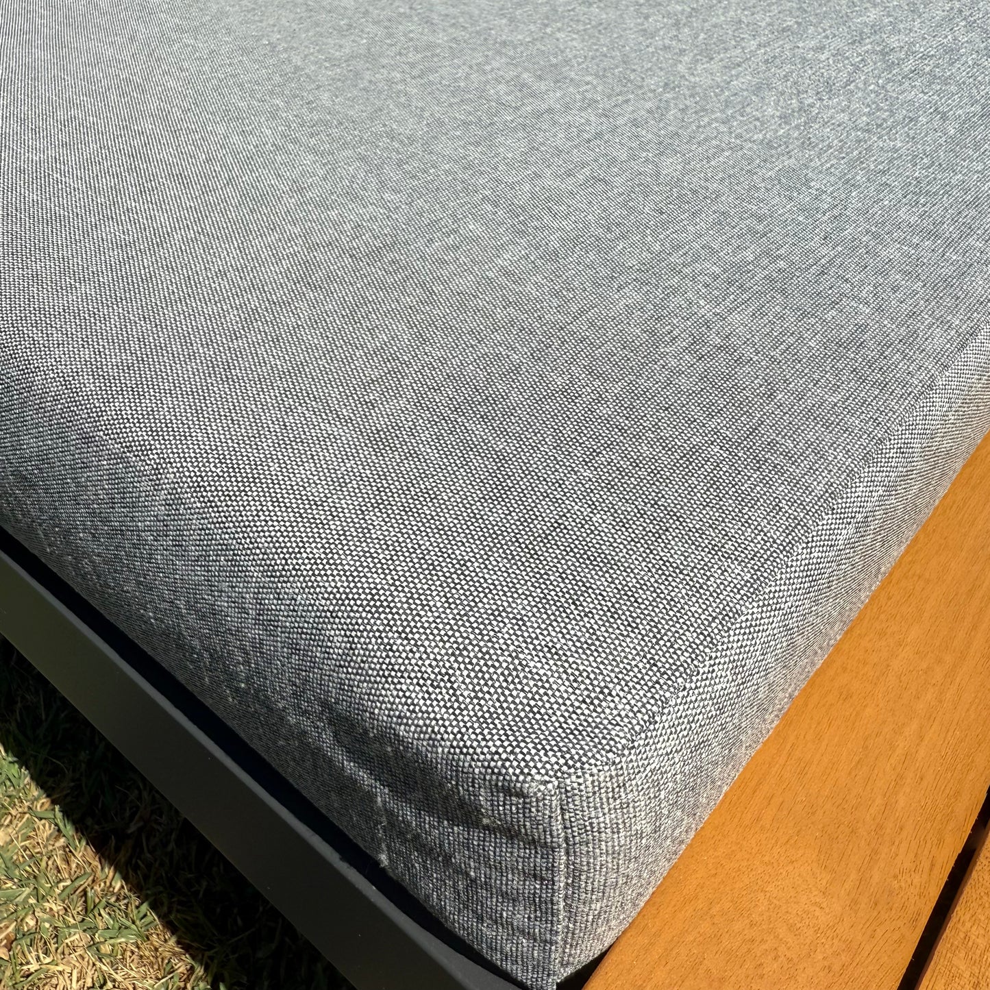 Outdoor Acacia Wood Sectional Sofa Set with Cushions & Side Table – Seats 4