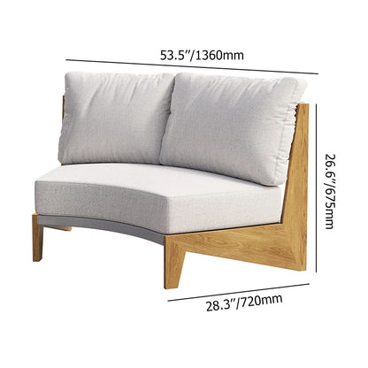 Curved Aluminum Outdoor Round Sectional Sofa Set with Coffee Table – Customizable Frame & Cushion Colors