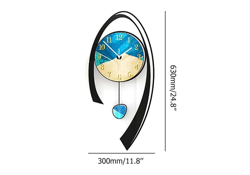 24.8" Multi-Color Modern Acrylic Wall Clock – Decorative Hanging Art for Living Room & Bedroom