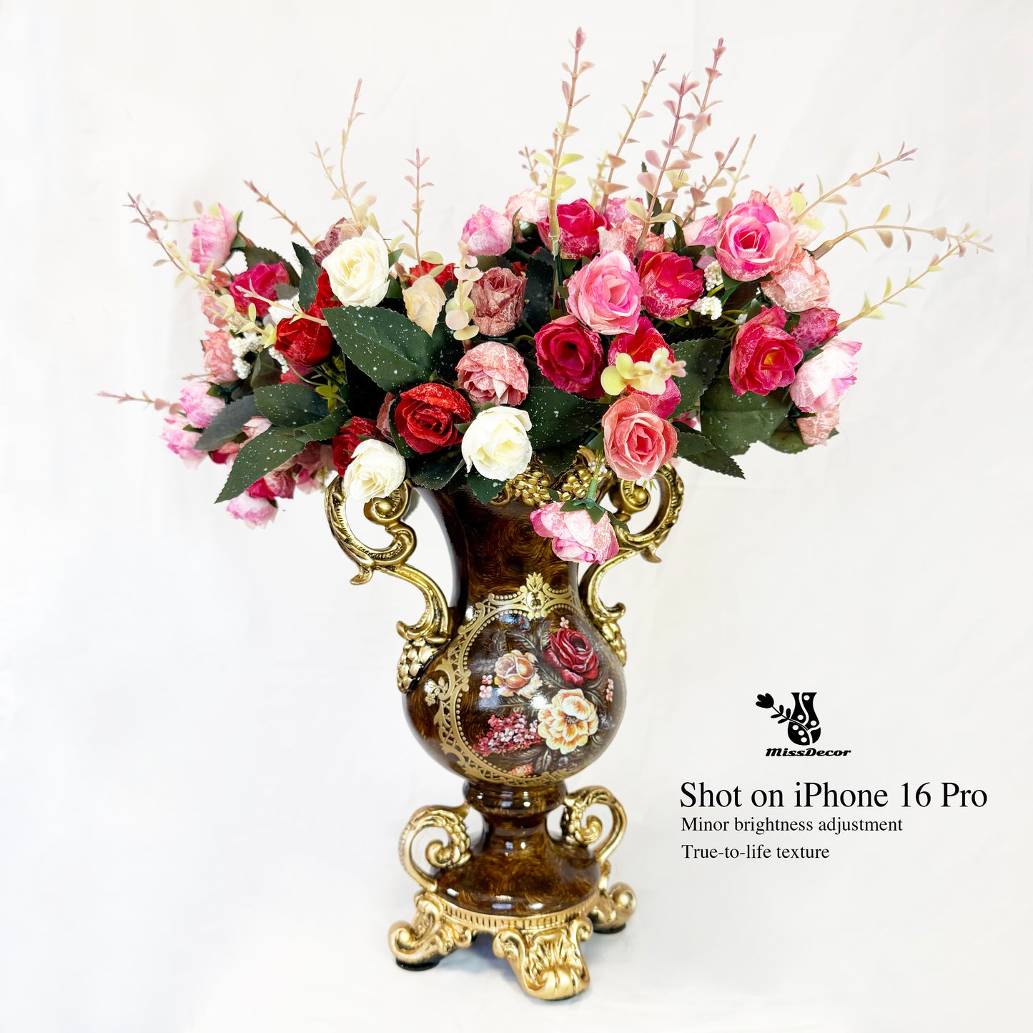 Artificial Vintage Flower Arrangement Vase Set