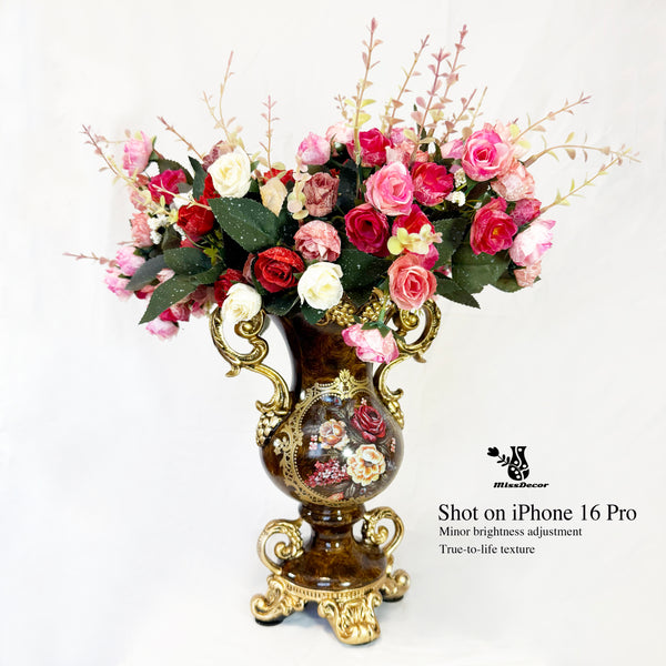 Artificial Vintage Flower Arrangement Vase Set – Miss Decor