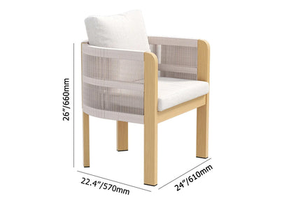 7-Piece Outdoor Dining Set with Extendable Table and 6 Rope Woven Armchairs – Weather-Resistant Patio Furniture for 6 People