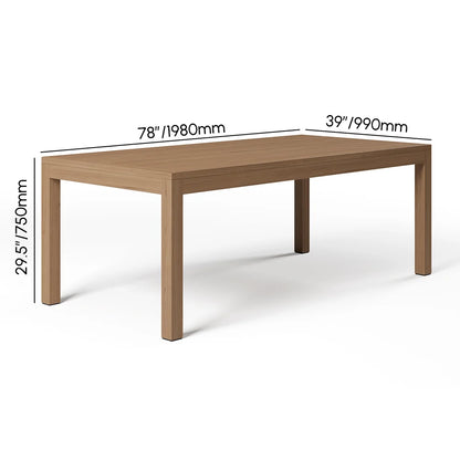 7-Piece Outdoor Dining Set for 6 – Rectangular Table with Rope-Woven Armchairs in Natural Finish