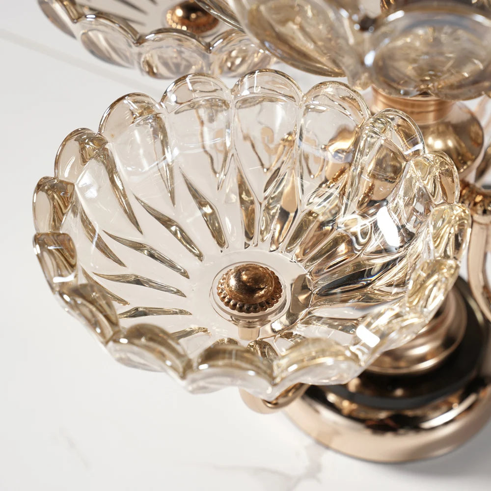 Luxury Rotating Glass Fruit Bowl with Rose Gold Base – Multi-Tier Decorative Serving Stand