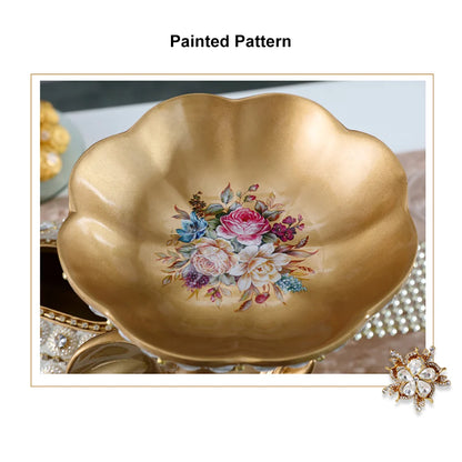 Luxurious Gold Elephant Fruit Basket with Tissue Holder – Elegant Resin Snack Tray Decor