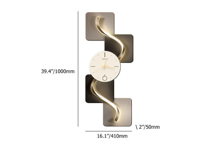 39.4" Large Silent Wall Clock with LED Light – Modern Abstract Geometric Decor for Living Room