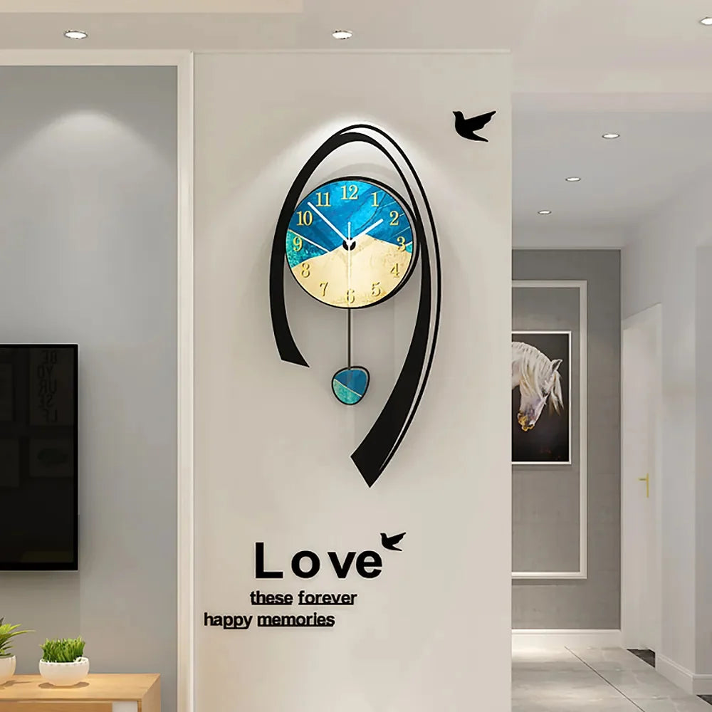 24.8" Multi-Color Modern Acrylic Wall Clock – Decorative Hanging Art for Living Room & Bedroom