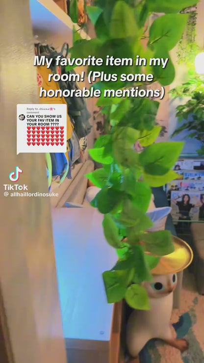 Modern Resin Cat Side Table with Gold Tray – Decorative Floor Figurine End Table